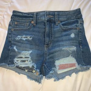 American Eagle high waisted ripped jean shorts